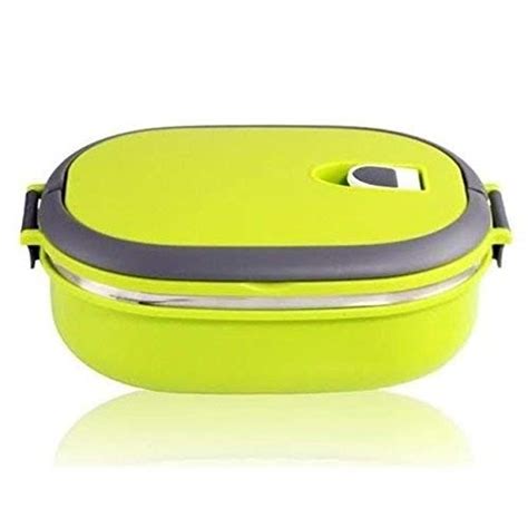 homio single layer stainless steel rectangular lunch box with handle|Flipkart.com .